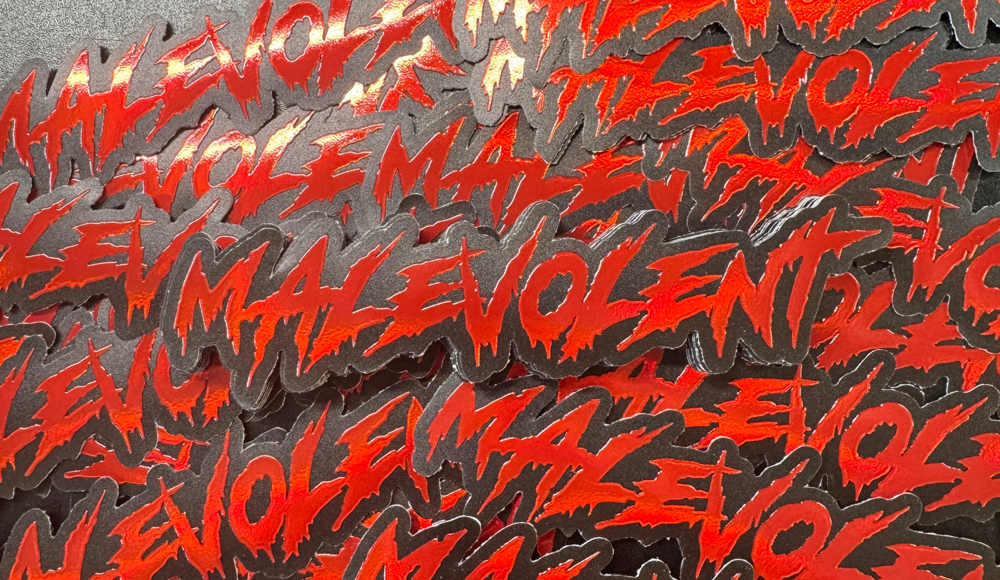 Malevolent Black and Red Stickers